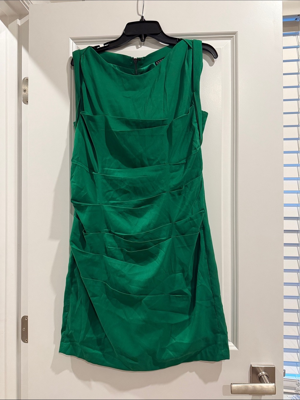 Express Green Sleeveless Draped Mini Dress